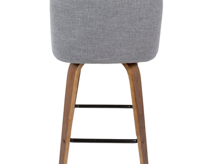 Toriano - Mid Century Modern Fixed Height Counter Stool & Square Footrest (Set of 2)