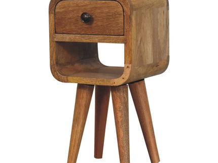 Mini California Curved Nightstand Wth Lower Slot