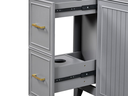 Bathroom Vanity With Ceramic Sink, Soft Close Doors, Adjustable Shelves