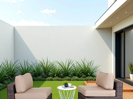 Wide Armless Outdoor Chairs With Cushions (Set of 2)