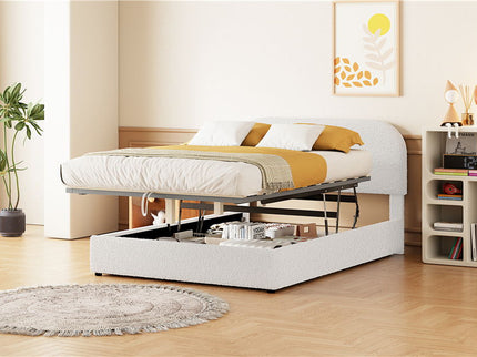 Upholstered Platform Bed With Hydraulic Storage System