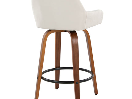 Daniella - Contemporary Fixed Height Counter Stool With Swivel With Round Footrest (Set of 2)