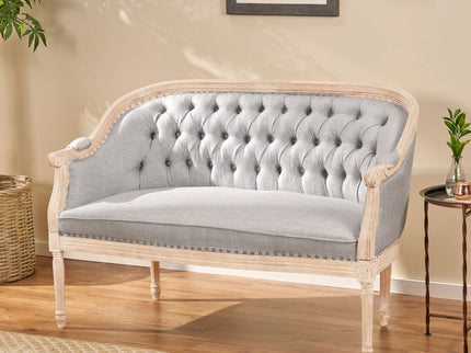 French Country Chesterfield Style Tufted Loveseat