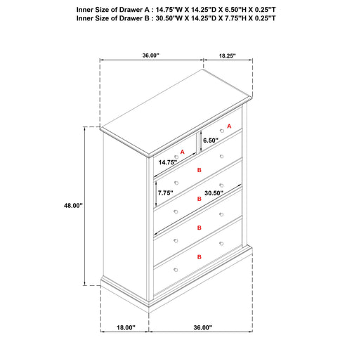 Anzio - 6 Drawer Bedroom Chest