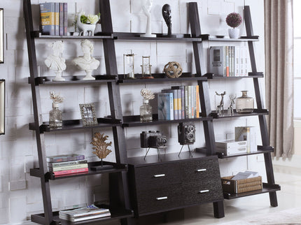 Blackburn - 3 Piece Ladder Bookshelf Set With Modular Design - Cappuccino