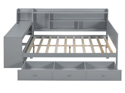 Daybed With 3 Drawers USB Ports And Desk