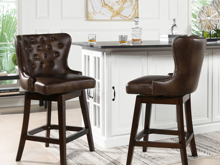 Holmes - Tufted High Back 360 Swivel Counter Height Barstool