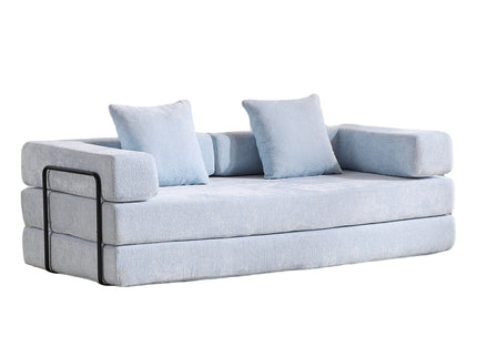 Convertible Floor Sofa Bed With Pillow Back Support Armrest