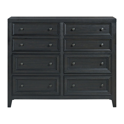 8 Drawer Dresser With Framed Fronts And Smooth Metal Glides