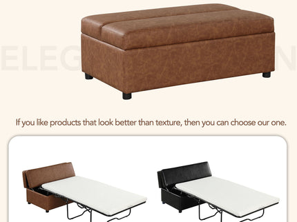 Twin Size Folding Ottoman Sleeper Bed With Mattress Convertible Guest Bed