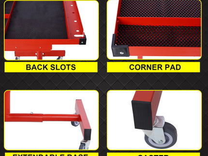 Adjustable Tear Down Work Table With Drawer For Garages, Repair Shops, And Diy, Portable, (4) 2.5" Swivel Casters, 220 Pound Capacity, Rubber Corners, Heavy Duty Steel