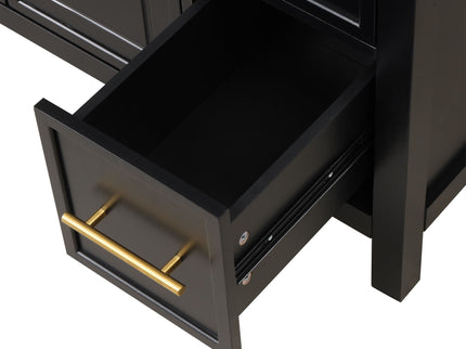 Modern Bathroom Vanity With Sink Top, 2 Doors And 3 Drawers