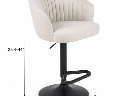 Adjustable Swivel Bar Stool With Upholstered Seat - Beige
