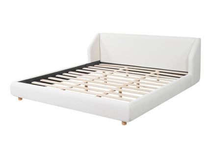 Modern Upholstered Bed Frame With Wingback Headboard