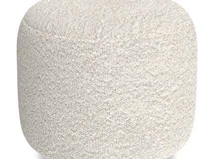 Chantal - Round Pouf - White