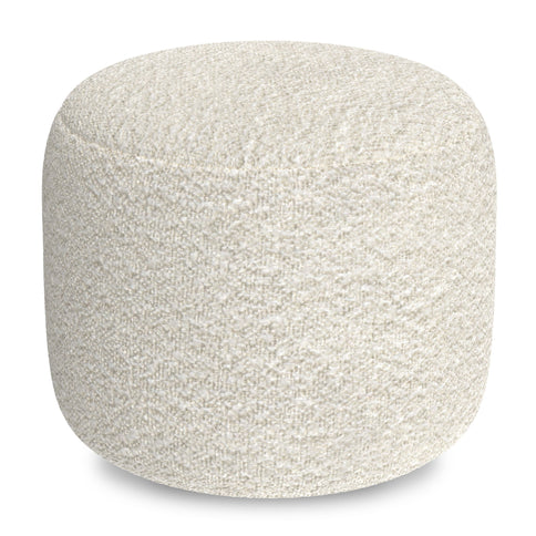 Chantal - Round Pouf - White