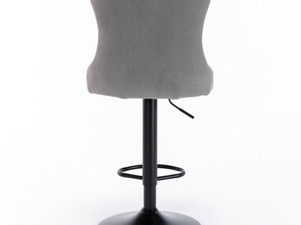 Swivel Barstools Adjusatble Seat Height, Modern Upholstered Bar Stools With Backs Comfortable Tufted For Home Pub And Kitchen Island (Set of 2)