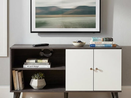 Amidon - TV Stand, With 2 Storage Shelves And 1 Cabinet