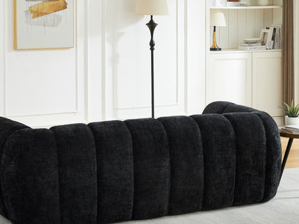 Quilted Cloud Sofa With Rounded Armrests And Piano Key Backrest Design
