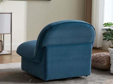 Pumpkin Shaped Swivel Accent Chair, 360 Degree Rotation For Living Room