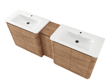 Soft Close Door Freestanding Bathroom Vanity With Sink, 1 Small Storage Cabinet