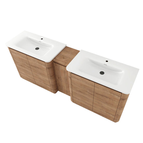 Soft Close Door Freestanding Bathroom Vanity With Sink, 1 Small Storage Cabinet