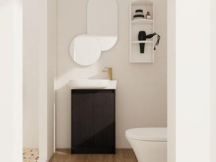 Freestanding Bathroom Vanity With Sink And Storage Rack, Soft Close Doors Base With Basin