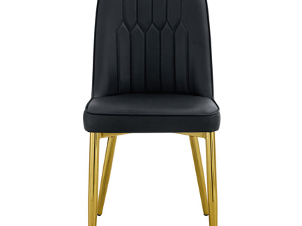 Modern Dining Chairs With Metal Legs And Simple Line Design On Backrest