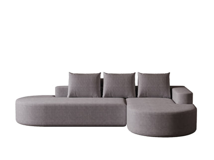 Modern Curved Sofa, L-Shaped Modular Sectional Set With 3 Pillows