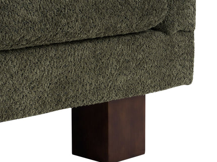 Modern Loveseat Sofa, 2 Seater With Square Arms For Living Room