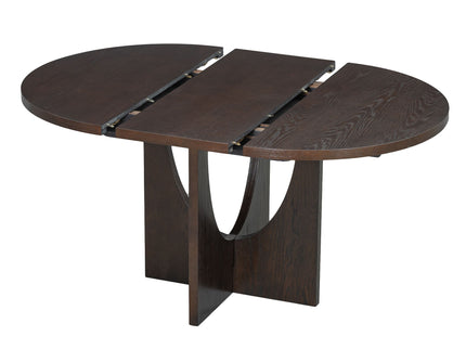 Topmax - 5 Piece Modern Extendable Round Dining Table Set With Removable Leaf For Small Places