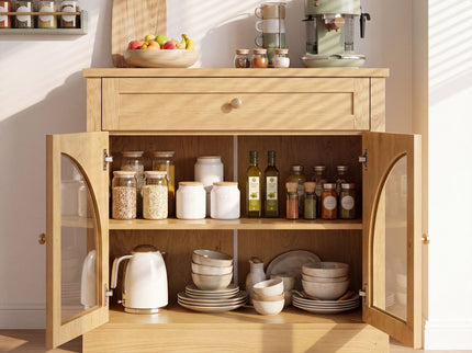 Modern Sideboard Cabinet With 1 Drawer And 2 Arched Doors