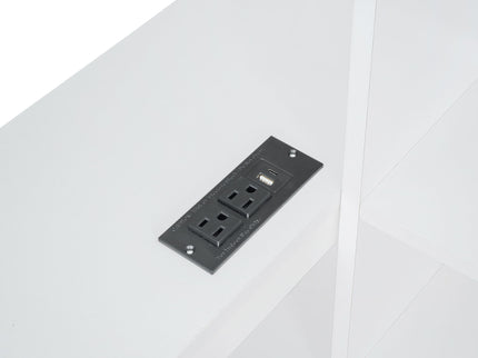 Platform Bed With Multi Functional Storage Space, Nightstand, 2 Drawers, USB Ports And Desk