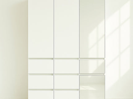 Elise - Slim Modular Closet Cabinet With Mirror - White