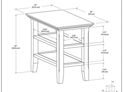 Acadian - Narrow Side Table, Handcrafted