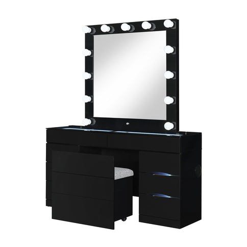 Elisa - Vanity Set With Stool And LED Bulbs