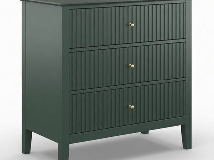 Fluted 3 Drawer Nightstand With Soft Close Slides