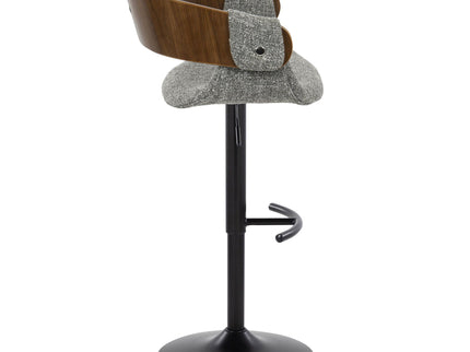 Elisa - Mid Century Modern Adjustable Barstool With Swivel & Rounded T Footrest (Set of 2)