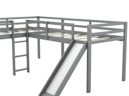 L Shaped Loft Bed With Ladder And Slide