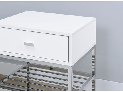 Yesler - 1 Drawer Storage Bench - Glossy White