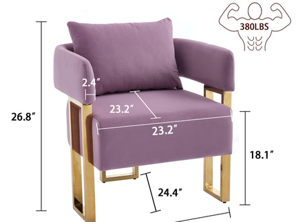 Modern Decorative Chair Teddy Fleece Upholstered And Metal Foot