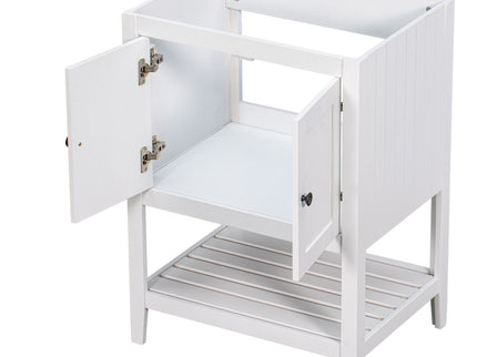 Bathroom Vanity Base Only, Soild Wood Frame, Bathroom Storage Cabinet With Doors And Open Shelf