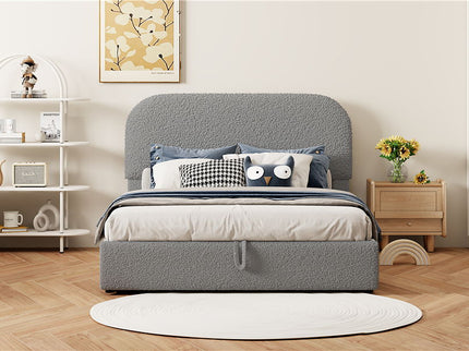 Upholstered Platform Bed With Hydraulic Storage System