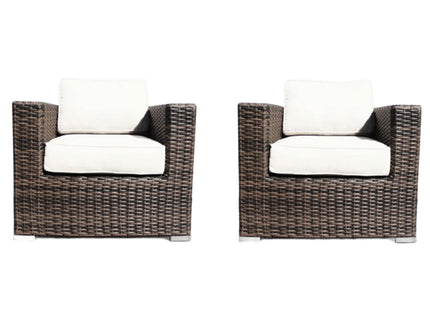 Outdoor Chairs Set With Cushions - Brown Mix