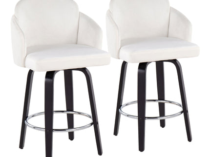 Dahlia - Contemporary Counter Stool Round Footrest (Set of 2)