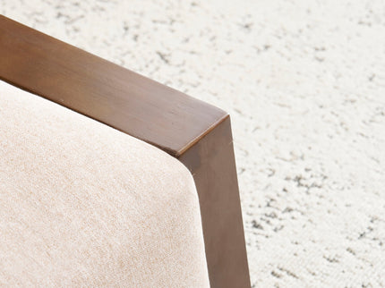 Sleek And Stylish Ottoman Polyester With Rubberwood Legs - Beige