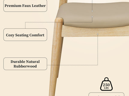 Dining Chairs With Ergonomic Backrest (Set of 2)