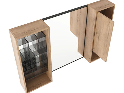 41.3" Wall Mounted Cabinet With Storage, Medicine Cabinet With Door And Adjustable Shelves - Imitative Oak