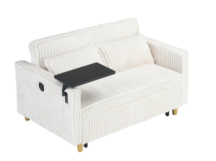 Pull Out Sofa With Movable Tabletop And USB Ports