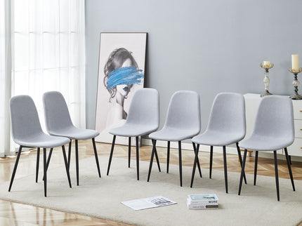 Modern Medieval Style Cushioned Side Chairs Set With Metal Legs For Kitchens